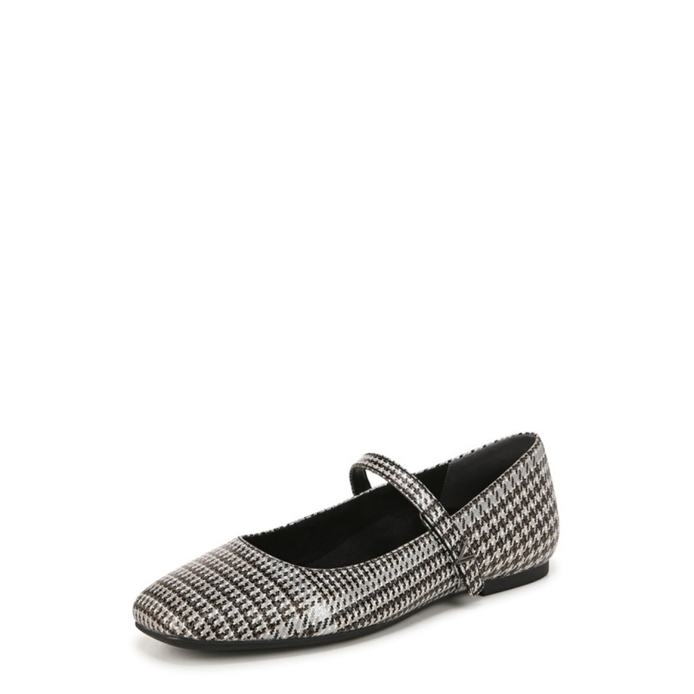 Vionic Black and White Houndstooth Flats